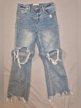 VERVET by Flying Monkey Size 27 Distressed Straight Leg Jeans Y2K Grunge